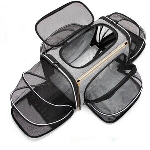 Expandable Gray Pet Carrier